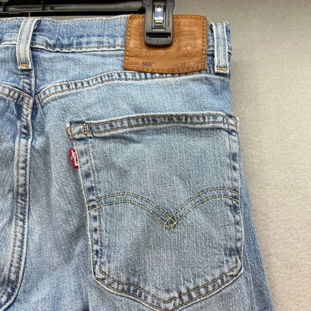 Levi's Men's 505 Premium Denim Jeans Straight Size W32 x L32 Big E - Picture 9 of 15